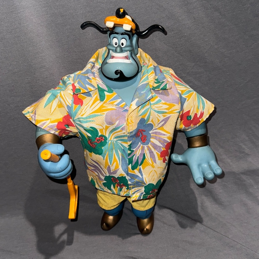 VTG Disney Aladdin Genie Tourist Hawaiian Summer Outfit 12" Plush Doll Poseable